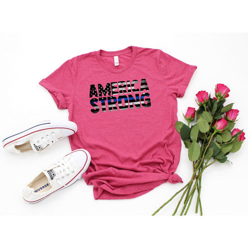 T-Shirt - Blue Line - America Strong